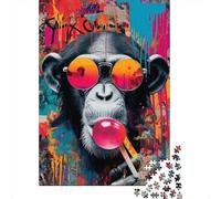 Cool Graffiti Monkey Puzzle de 1000 Piezas Papel Puzzle para Adultos Arte Urbano Familia Relajación Concentración Decoración Regalo 52x38cm/1000pcs