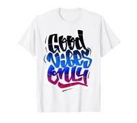 Cool Graffiti Vibes Art Inspirational Quotes Graphic Camiseta gráfica económica, Hombre, Blanco, S