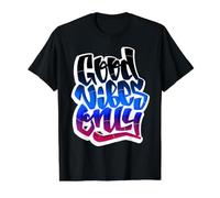 Cool Graffiti Vibes Art Inspirational Quotes Graphic Camiseta gráfica económica, Hombre, Negro, XL