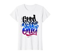 Cool Graffiti Vibes Art Inspirational Quotes Graphic Camiseta gráfica económica, Mujer, Blanco, M