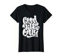 Cool Graffiti Vibes Art Inspirational Quotes Graphic Camiseta gráfica económica, Mujer, Negro, XS