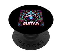 Cool Grandpas Play Guitar Música del Abuelo Guitarrista |- PopSockets PopGrip Adhesivo