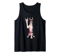 Cool Great Danés Rock Hand Sign Gafas de Sol Gráfico Perro Y Camiseta sin Mangas