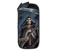 Cool Grim Reaper Soul Ghost Estuche para lápices minimalista portátil duradero con cremallera para la escuela oficina negro, color, 5.0cm*10.5cm*20.5cm, Estuche para lápices