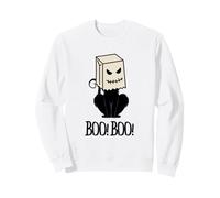 Cool Halloween Meow Boo Boo Cat Ilustración Diseños Gráficos Sudadera