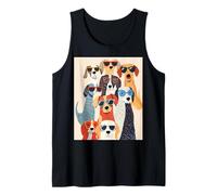 Cool Happy Dogs in Shades - Regalo Divertido de Moda para los Amantes de Las Mascotas Camiseta sin Mangas