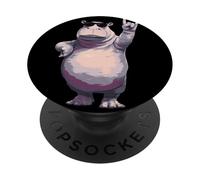 Cool Hippo Rock On Funny Animal Lover Graphic Hippopótamo PopSockets PopGrip Adhesivo