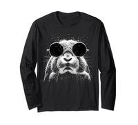 Cool Holland Lop Rabbit con Gafas de Sol Splash Art Bunny Manga Larga
