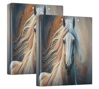 Cool Horse - Carpeta de 3 anillos de 1.5 pulgadas con capacidad para 200 hojas, bonita carpeta con anillas redondas, resistente, 12.4 x 10.6 x 2.36 pulgadas, 1 paquete