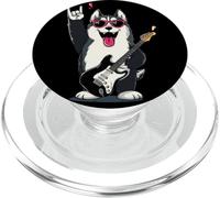 Cool Husky Dog Rock Music Guitarrista Diseño PopSockets PopGrip para MagSafe