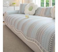 Cool Ice Silk Cojín De Sofá De Verano, Funda De Sofá Funda De Sofá Seccional, Protector De Muebles Antideslizante Suave, for 3 Cojines/En Forma De L/Chaise Lounge/Sofá Seccional(Blue gray,110*240cm)