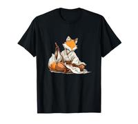 Cool Japan Fox para los Amantes del Kitsune y la caligrafía Camiseta