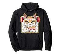 Cool Japanese Cat Eats Ramen Graphic Tees & Cool Designs Fun Sudadera con Capucha