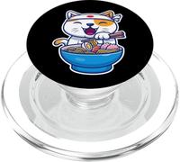 Cool Japanese Ramen Cat Illustration Novelty Graphic Designs PopSockets PopGrip para MagSafe
