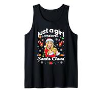 Cool Just a Girl Who Loves Santa Claus Illustration Graphic Camiseta sin Mangas