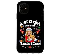 Cool Just a Girl Who Loves Santa Claus Illustration Graphic Carcasa para iPhone 11
