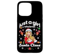 Cool Just a Girl Who Loves Santa Claus Illustration Graphic Carcasa para iPhone 15 Pro MAX
