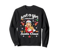 Cool Just a Girl Who Loves Santa Claus Illustration Graphic Sudadera