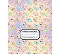Cool Kawaii Cat Kitten Animal Patterns Composition Notebook for Adults Kids Boys Girls Teens 110 Pages College Ruled 7.5 x 9.25 Lined Paper ... Students Friends Boyfriends Girlfriends