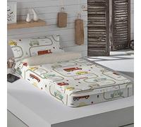 COOL KIDS Saco Nórdico con Relleno Cama 105, 100% Algodón, Juego de Saco Nórdico 105x190/200 cm + Relleno de 300 gr + 1 Funda de Almohada 45x125, GREM