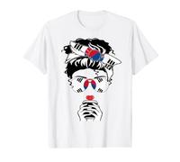 Cool Korean Coffee Mama Mama Girl Tía Sis con diseño gráfico de Bandera de Corea Camiseta gráfica económica