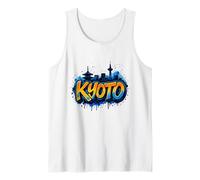 Cool Kyoto, Japón Graffiti Street Art Skyline Camiseta sin Mangas