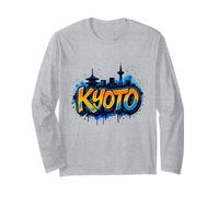 Cool Kyoto, Japón Graffiti Street Art Skyline Manga Larga