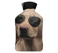 Cool Labrador - Botella de agua de goma para perro, con cubierta de felpa suave, bolsa de agua caliente para invierno, manos y pies, protección contra el frío, 1000 ml