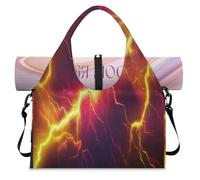 Cool Lightning - Bolsa deportiva con compartimento para zapatos, bolsa de fin de semana, bolsa de equipaje para gimnasio, yoga, viajes, color, L, Bolsa de viaje