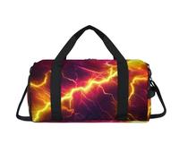 Cool Lightning - Bolsa deportiva con compartimento para zapatos, bolsa de fin de semana, viajes, gimnasio, organizador de equipaje para mujeres, hombres, niños y niñas