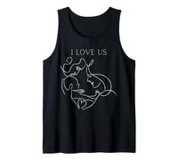 Cool Line Art Familia Ilustración Amar Papá y Mamá Nos Aman Camiseta sin Mangas