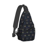 Cool Lion Gold Eyes Print Sling Bag para hombres y mujeres, bolso cruzado para el pecho, mochila para viajes, senderismo