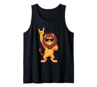 Cool Lion Rock On Funny Animal Lover Graphic Gafas de Sol Camiseta sin Mangas