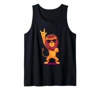 Cool Lion Rock On Funny Animal Lover Graphic Gafas de Sol Camiseta sin Mangas