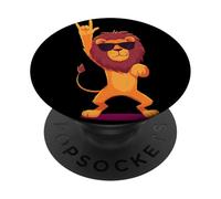 Cool Lion Rock On Funny Animal Lover Graphic Gafas de Sol PopSockets PopGrip Adhesivo
