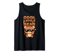 Cool Little Bear con Sombras Kwaii Chibi Kid Cartoon Camiseta sin Mangas
