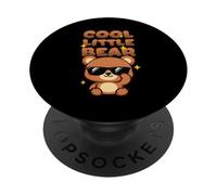 Cool Little Bear con Sombras Kwaii Chibi Kid Cartoon PopSockets PopGrip Adhesivo