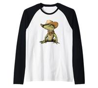 Cool Lizard - Sombrero de vaquero para amantes del rodeo Camiseta Manga Raglan