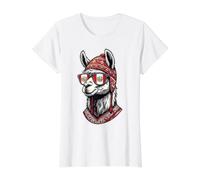 Cool Llama Peru Gafas de Sol Divertidas Camiseta gráfica económica, Mujer, Blanco, XL