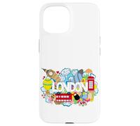 Cool London Doodles Graphic Animes, London Graffiti Colors Carcasa para iPhone 15