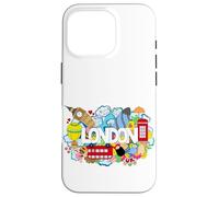 Cool London Doodles Graphic Animes, London Graffiti Colors Carcasa para iPhone 16 Pro