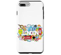 Cool London Doodles Graphic Animes, London Graffiti Colors Carcasa para iPhone 7 Plus/8 Plus