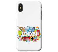 Cool London Doodles Graphic Animes, London Graffiti Colors Carcasa para iPhone X/XS