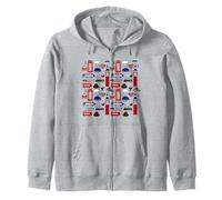 Cool London England Landmarks Illustration Graphic Doodles Sudadera con Capucha