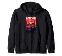 Cool London Teddy Bear Gangster Vibes with Classic Car Sudadera con Capucha