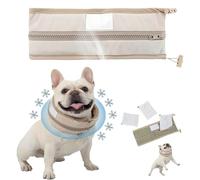 Cool Loop for Dogs, Petzymart Cool Loop, Dog Cooling Collar Neck Cooler, with Ice Pack, Reusable, Keep Cool and Comfortable, Waterproof Fabric, for Dogs to Cool Down Going out (Brown, L (12-30 Kg))
