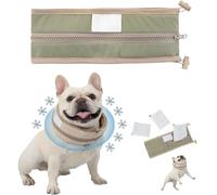 Cool Loop for Dogs, Petzymart Cool Loop, Dog Cooling Collar Neck Cooler, with Ice Pack, Reusable, Keep Cool and Comfortable, Waterproof Fabric, for Dogs to Cool Down Going out (Green, M (8-12 Kg))