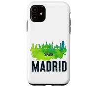 Cool Madrid Spain Splash Water Color Skyline Graphic Design Carcasa para iPhone 11