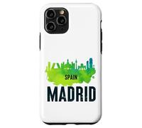 Cool Madrid Spain Splash Water Color Skyline Graphic Design Carcasa para iPhone 11 Pro