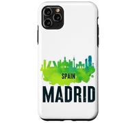 Cool Madrid Spain Splash Water Color Skyline Graphic Design Carcasa para iPhone 11 Pro MAX